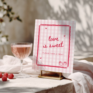Poster Baie en amour L'amour de la fraise est doux