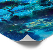 Poster Baie Lune avec Nocturne impressionniste de bateaux (Coin)