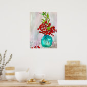 Poster Baies d'eau Red Christmas Berries (Cuisine)