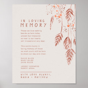 Poster Baies d'herbe tombent souvenir de mariage mémorial