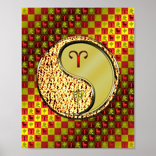 Poster Baies et singe métallique (Devant)
