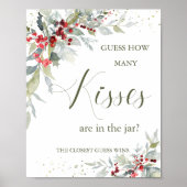 Poster Baies Rouges Verdure Combien de Bisous dans le Pot (Devant)