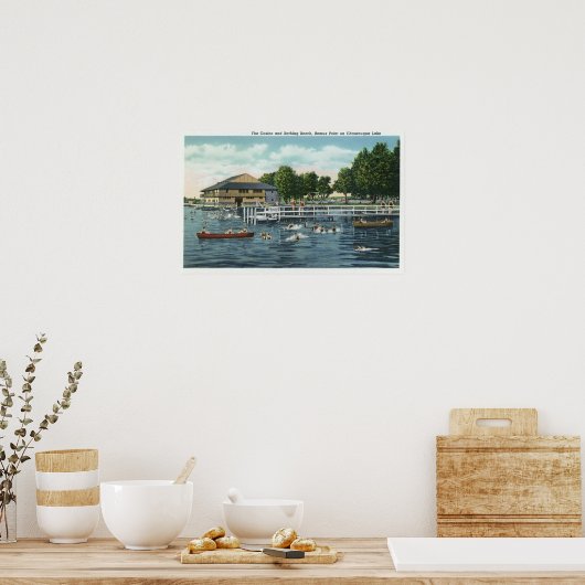 Poster Baignade à Bemus Point Beach et Casino (Cuisine)