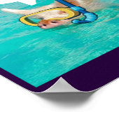 Poster Baignade Cochon est snorkeling dans l'étang (Coin)