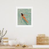 Poster Baignade dans le bleu clair (Cuisine)