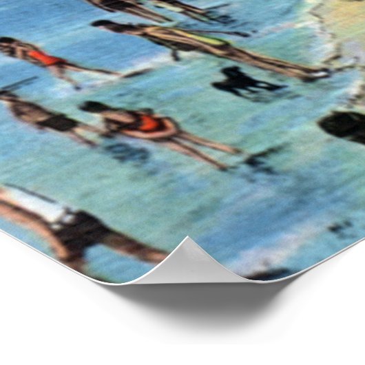 Poster Baignade Dans Le Lagon (Coin)