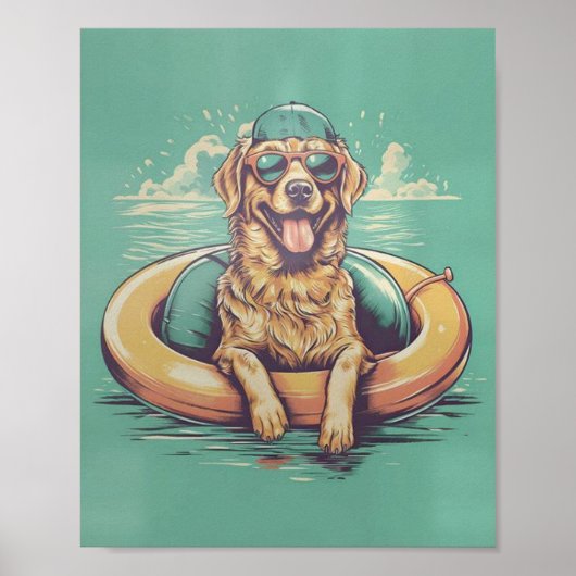 Poster Baignade de chien, Chien amusant .Chien, Chiens (Devant)