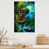 Poster Baignade forestière #17 (Portrait) (Cuisine)