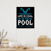 Poster Baignade - La vie est cool dans la piscine (Cuisine)