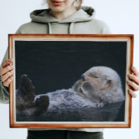 Baignade mignonne Otter de mer Glossy Photographie