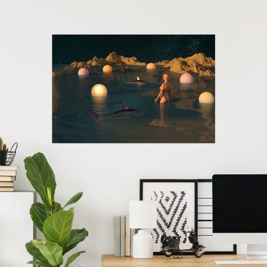 Poster Baignade Nocturne (Bureau à domicile)