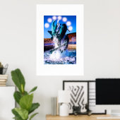 Poster Baignades avec fontaine de dauphins (Bureau à domicile)