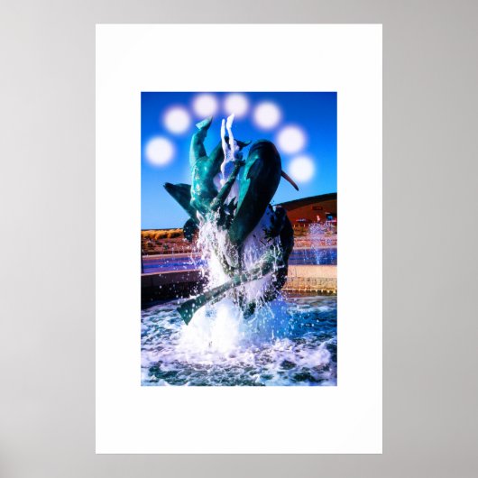 Poster Baignades avec fontaine de dauphins (Devant)