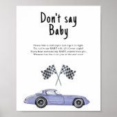 Poster Baignée bébé voiture de course Ne dites pas bébé (Devant)