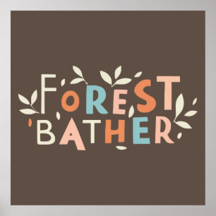 Poster Baigneur de forêt Texte personnalisé