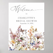 Poster Baigneuse de Fleurs Champêtres Mariage Bohème (Devant)