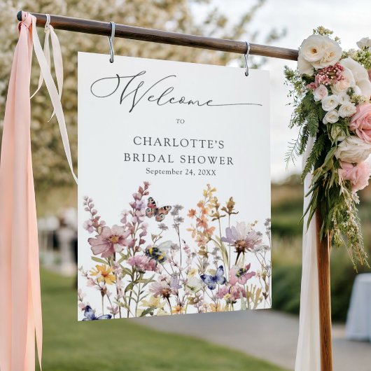 Poster Baigneuse de Fleurs Champêtres Mariage Bohème