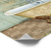 Poster Baignoire française et tour penchée de Pise (Coin)