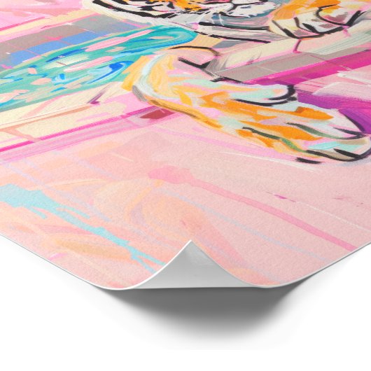 Poster Baignoire Tiger Bain Imprimer (Coin)