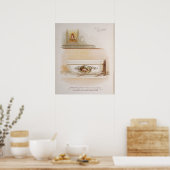 Poster Baignoire Victorienne Vintage Cute Térub Gold (Cuisine)