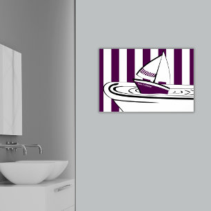 Poster Baignoire violet Abstraite Toy Bateau à voile