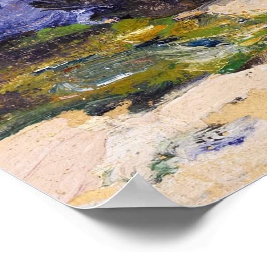 Poster Baignoires avec parapluie rayé, 1920 par Potthast (Coin)