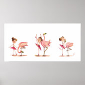 Poster bailarina e flamingo (Devant)
