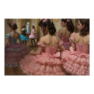 Poster Bailarinas en una gran sala de estilo rocóco