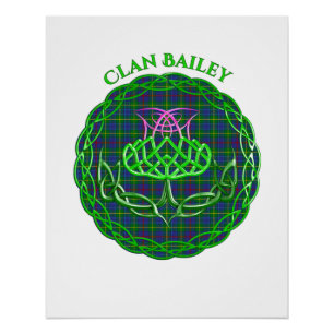 Poster Bailey Scottish Tartan Thistle celtique