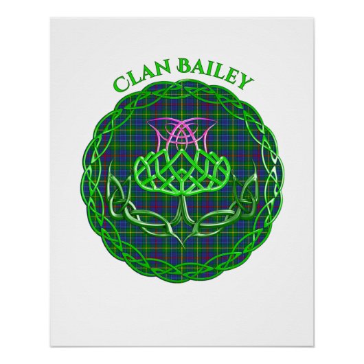 Poster Bailey Scottish Tartan Thistle celtique (Devant)