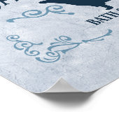 Poster Bain, Bain Time, Spa 14" x 11" en bleu (Coin)