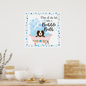 Poster Bain de bulle mignon Dessin Chien Salle de bain (Cuisine)