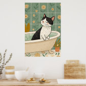 Poster Bain De Chat Cosy : Relaxation Whimsical (Cuisine)