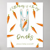 Poster Bain de couleur bébé lapin mignon - Boissons (Devant)