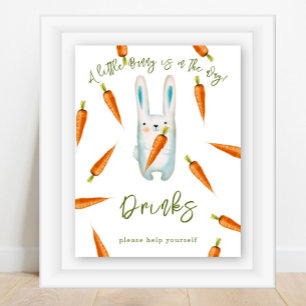 Poster Bain de couleur bébé lapin mignon - Boissons