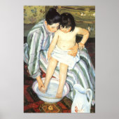 Poster Bain d'enfant par Mary Cassatt Impressionnisme Vin (Devant)