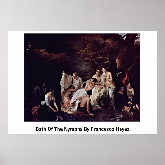 Poster Bain Des Nymphes De Francesco Hayez (Devant)