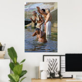 Poster Bain rituel dans le Gange, Varanasi, Inde (Bureau à domicile)