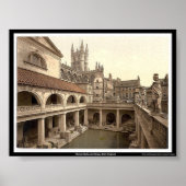Poster Bains romains et abbaye, Bath, Angleterre (Devant)