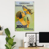Poster Baisé Par Un Papillon Vintage Chocolat Publicité - (Bureau à domicile)