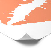 Poster Baiser au rouge à lèvres corail orange (Coin)