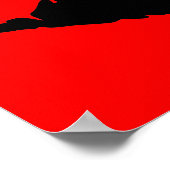 Poster Baiser au rouge à lèvres noir graphique sur fond r (Coin)