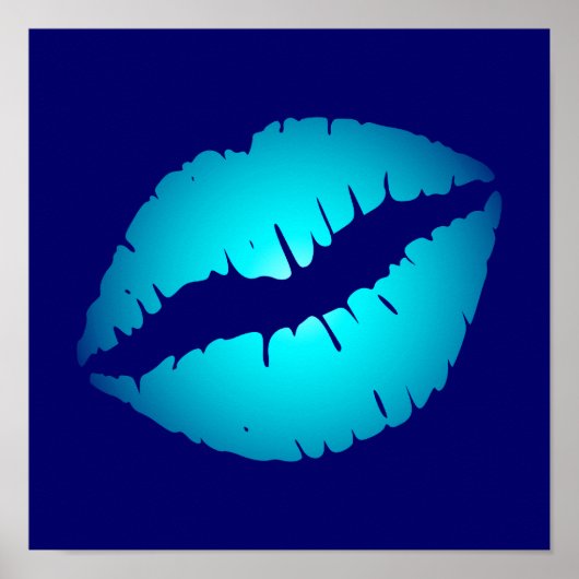 Poster Baiser bleu cool (Devant)