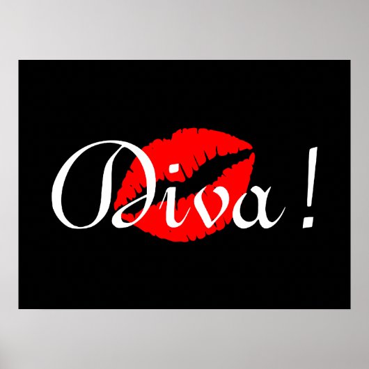 Poster Baiser de diva rouge (Devant)