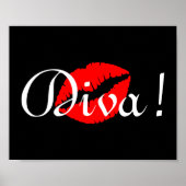 Poster Baiser de diva rouge (Devant)
