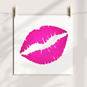 Poster Baiser de rouge à lèvres ombré rose chaud