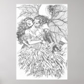 Poster Baiser de Vampire par Al Rio - Vampire et Art fémi (Devant)