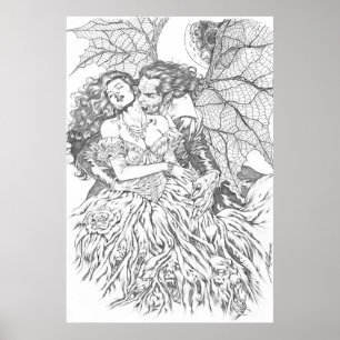 Poster Baiser de Vampire par Al Rio - Vampire et Art fémi