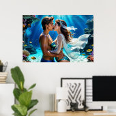 Poster Baiser des amants sous-marins (Bureau à domicile)