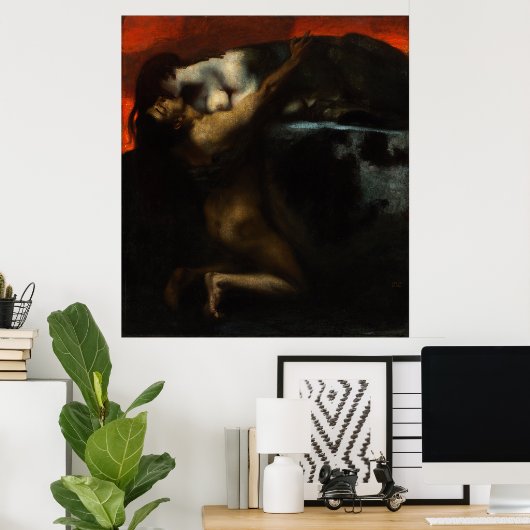 Poster Baiser du Sphinx par Franz von Stuck (Bureau à domicile)